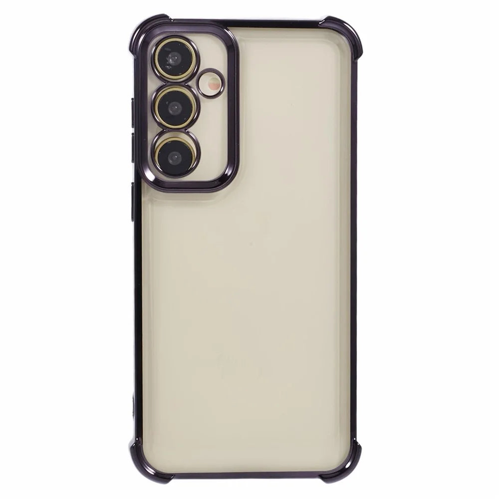 For Samsung Galaxy A54 5G Phone Case Heart Pattern Edge Electroplating TPU Phone Back Cover - Black - 2