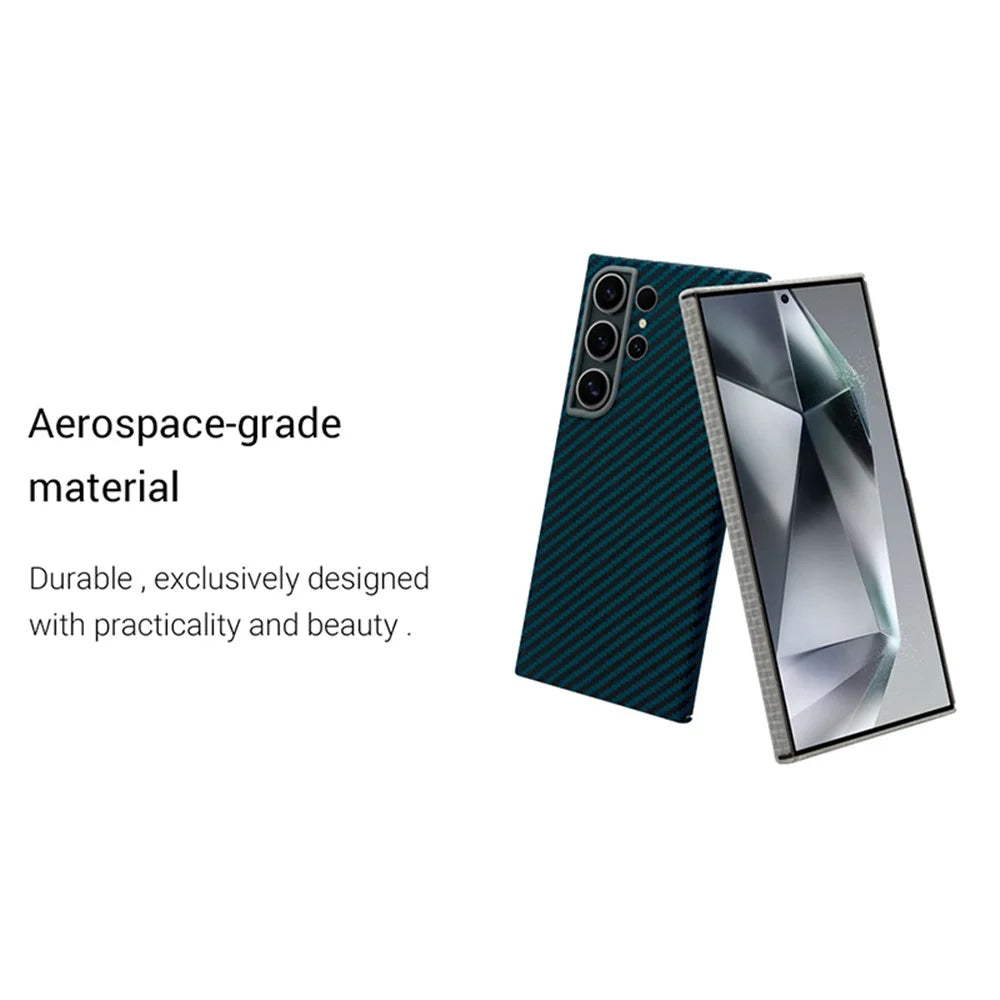 KZDOO For Samsung Galaxy S24 Ultra Case Sturdy Aramid Fiber Thin Phone Cover - Blue - 5