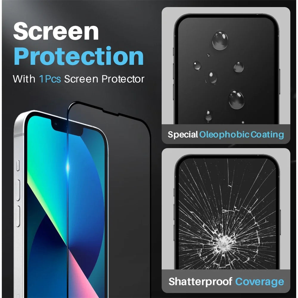 NORTHJO For iPhone 13 PC+TPU Phone Case with Tempered Glass Film + Camera Lens Cover, Compatible with MagSafe - 5