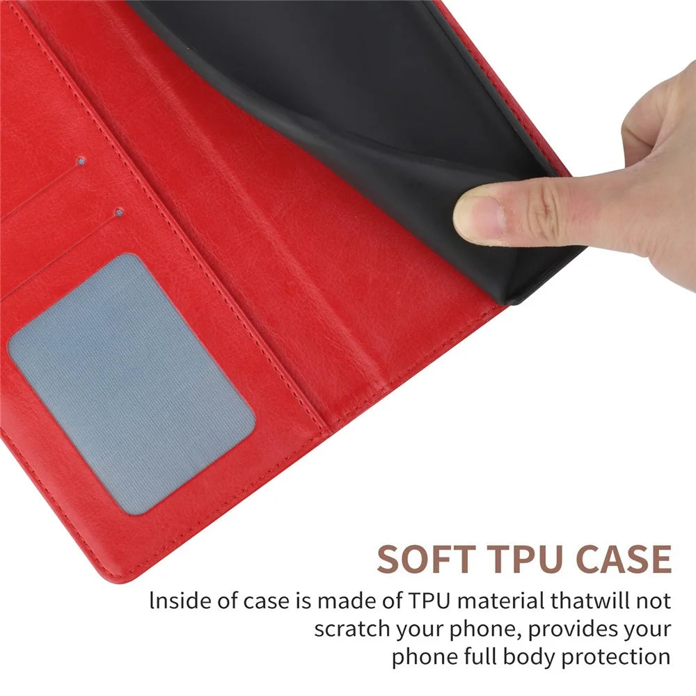 For iPhone 16 Pro Case with Wrist Strap Y Shaped Lines Imprint Leather Phone Cover - Red - 6