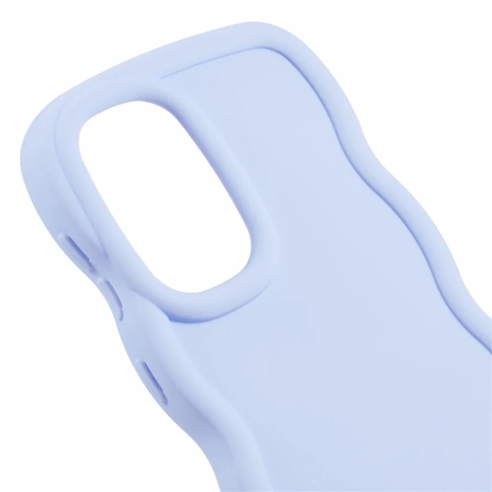 XL Series For Samsung Galaxy A13 4G Case Solid Color Mobile Phone TPU Cover Wavy Edge - Purple - 6