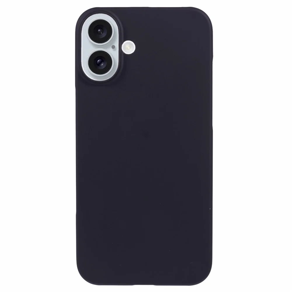 For iPhone 16 Shockproof Hard PC Phone Case Rubberized Phone Cover - Black - 1