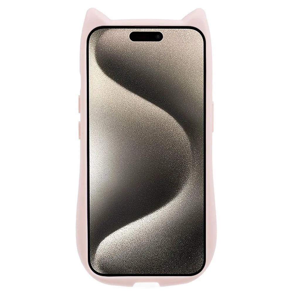 JTW Series For iPhone 13 Case Cat Ear Soft TPU Phone Cover Sparkle Sequins Epoxy - Pink - 2