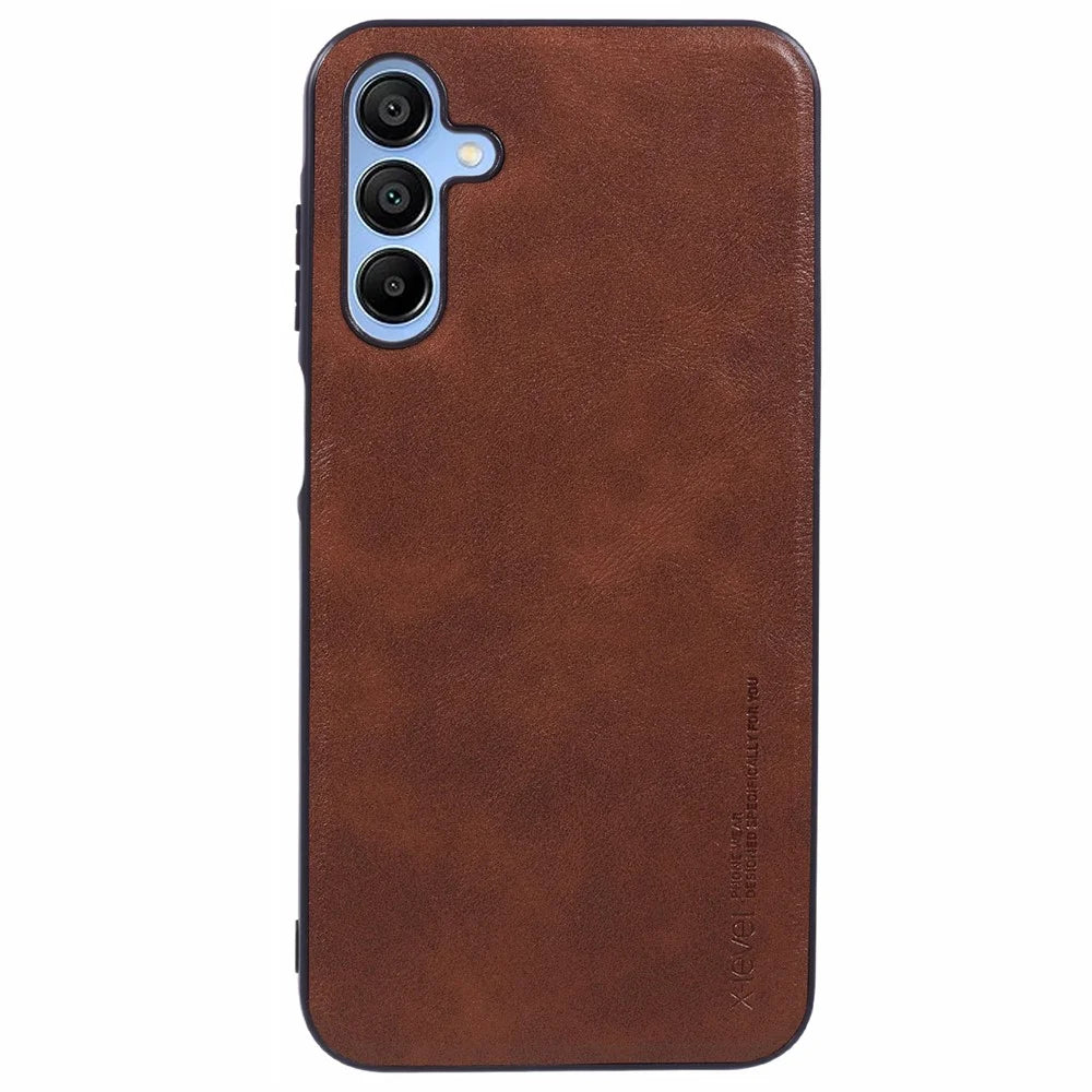 X-LEVEL Bojue-3 Series For Samsung Galaxy A15 5G Case Leather+TPU+PC Phone Cover - Brown - 1