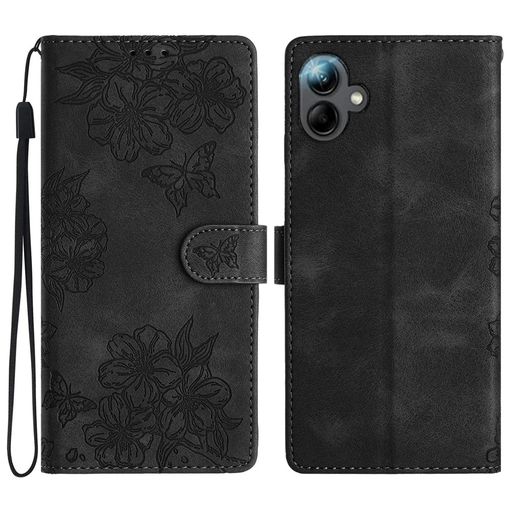 For Samsung Galaxy A05 4G   Phone Shell PU Leather Imprinted Pattern Wallet Phone Cover - Black - 1