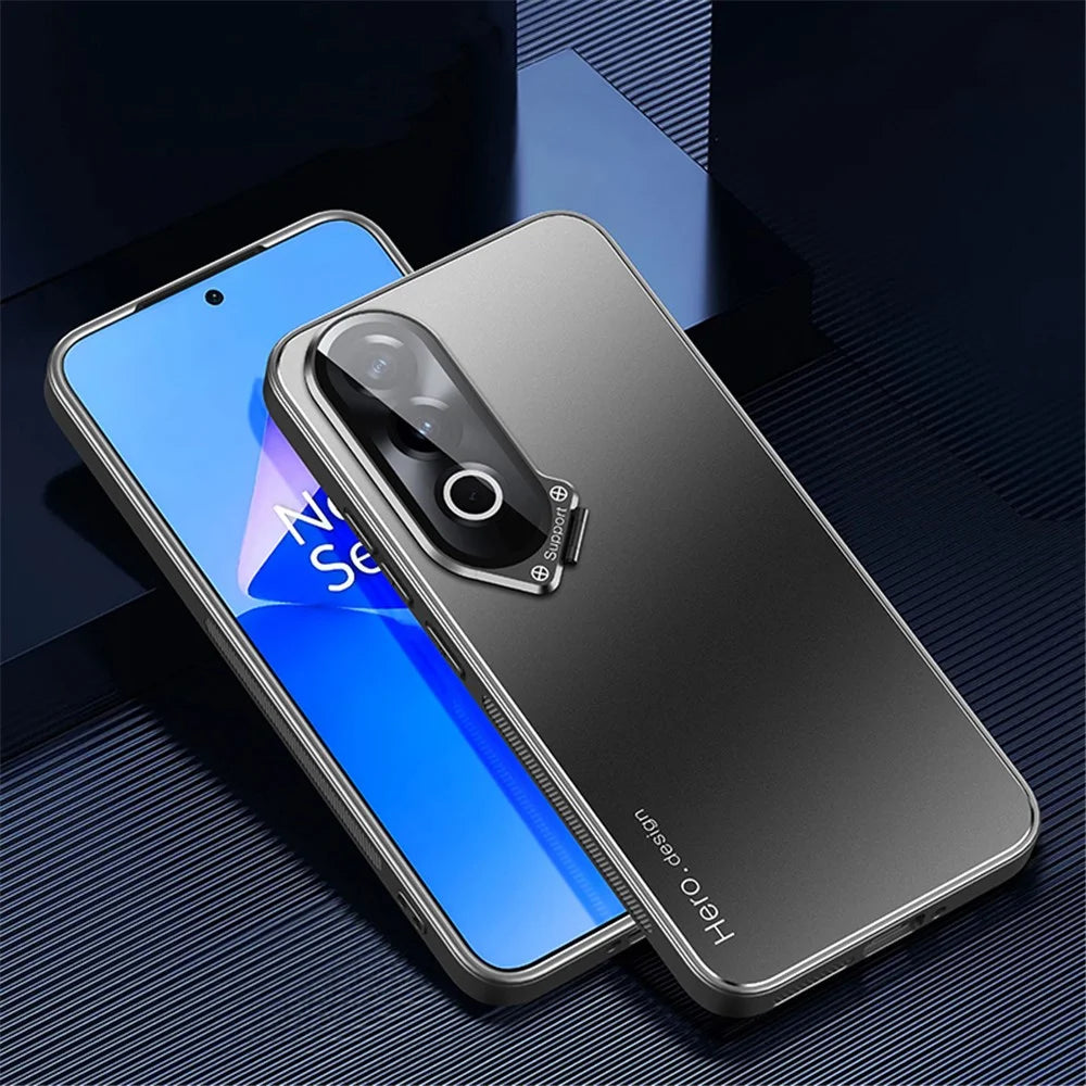 For OnePlus Ace 3V 5G Case with Lens Kickstand Shockproof PC+TPU Phone Cover - Black - 2
