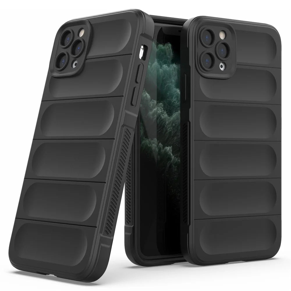 For iPhone 11 Pro Max Case Anti-Drop Flexible TPU Mobile Phone Cover - Black - 6