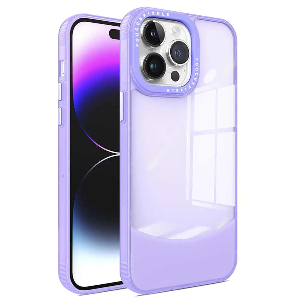 For iPhone 14 Pro Back Case Dual Color Anti-Scratch TPU Phone Cover - Dark Purple - 1