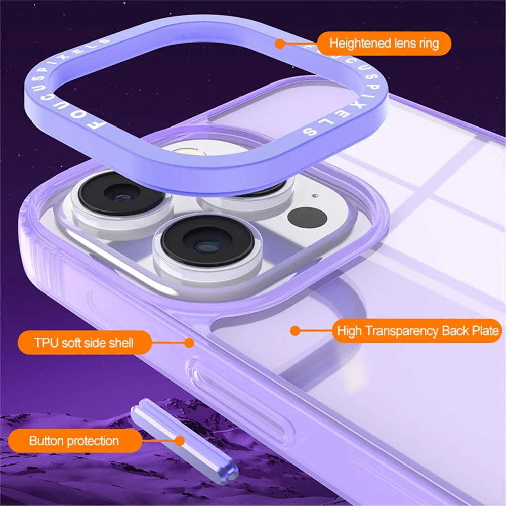 For iPhone 14 Pro Back Case Dual Color Anti-Scratch TPU Phone Cover - Dark Purple - 2