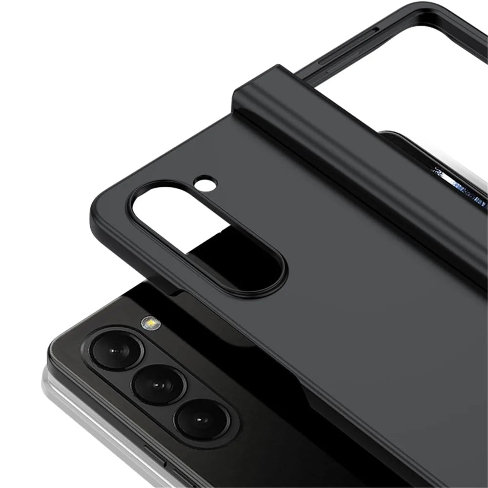 For Samsung Galaxy Z Fold6 5G Case Skin Feel PC Phone Cover with Hinge Protection - Black - 3
