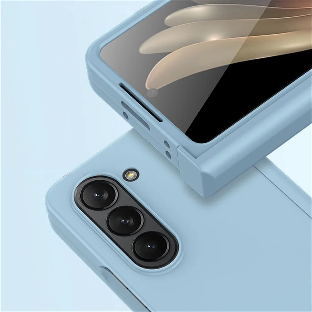 For Samsung Galaxy Z Fold6 5G Case Skin Feel PC Phone Cover with Hinge Protection - Black - 5