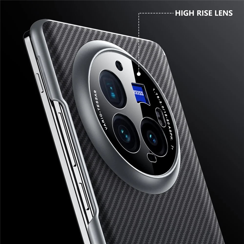SULADA For vivo X Fold3 Pro Magnetic Case Leather+PC Phone Cover Carbon Fiber Texture - Black - 2