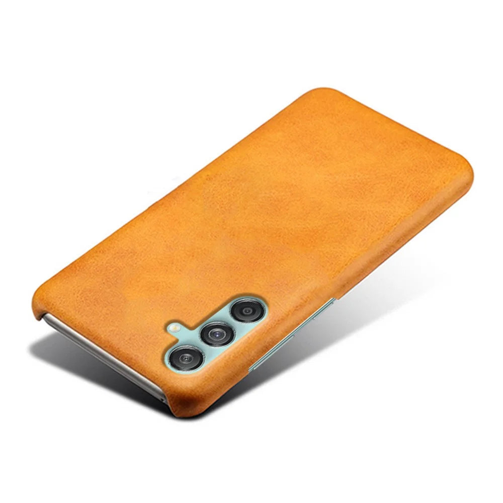 For Samsung Galaxy M55 5G / C55 5G / F55 5G Case PU Leather + Hard PC Phone Cover Calf Texture - Orange - 3