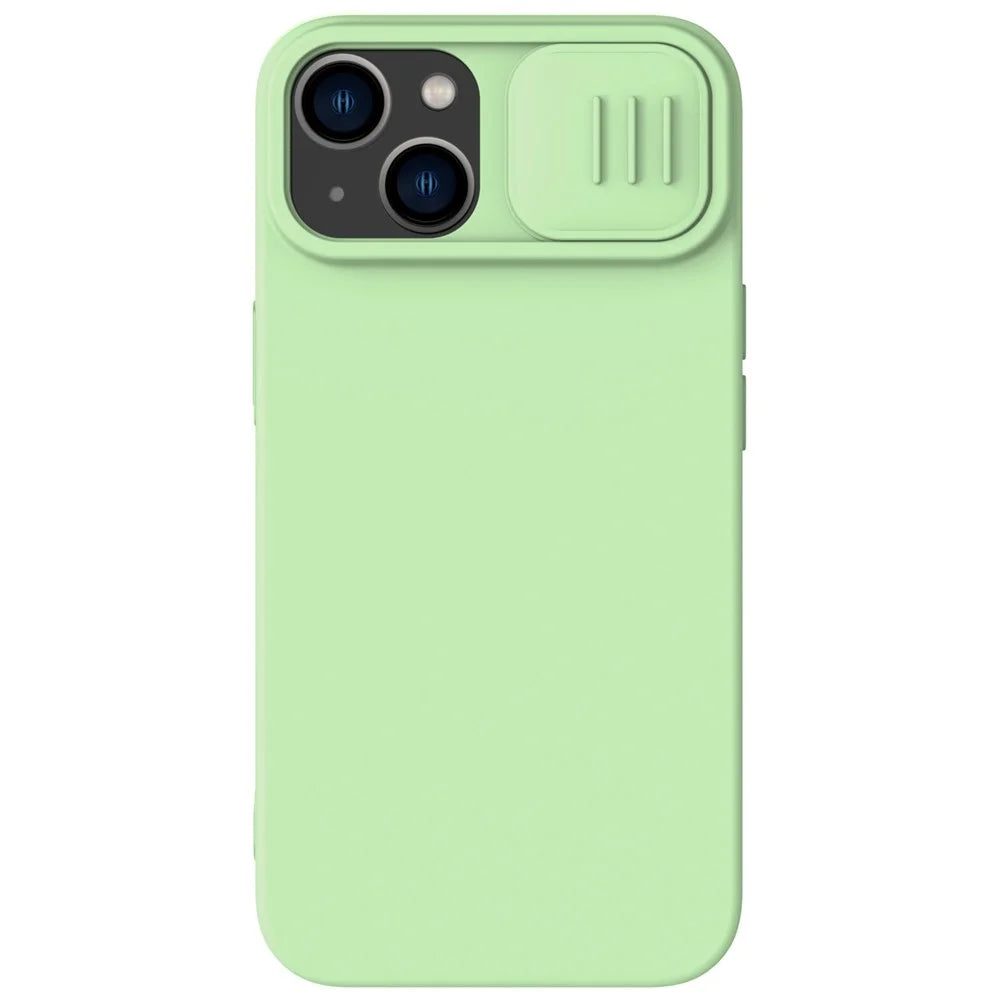 NILLKIN For iPhone 14 / iPhone 13 Magnetic Phone Case PC + Silicone Slide Camera Protection Phone Cover Compatible with MagSafe - Green - 1