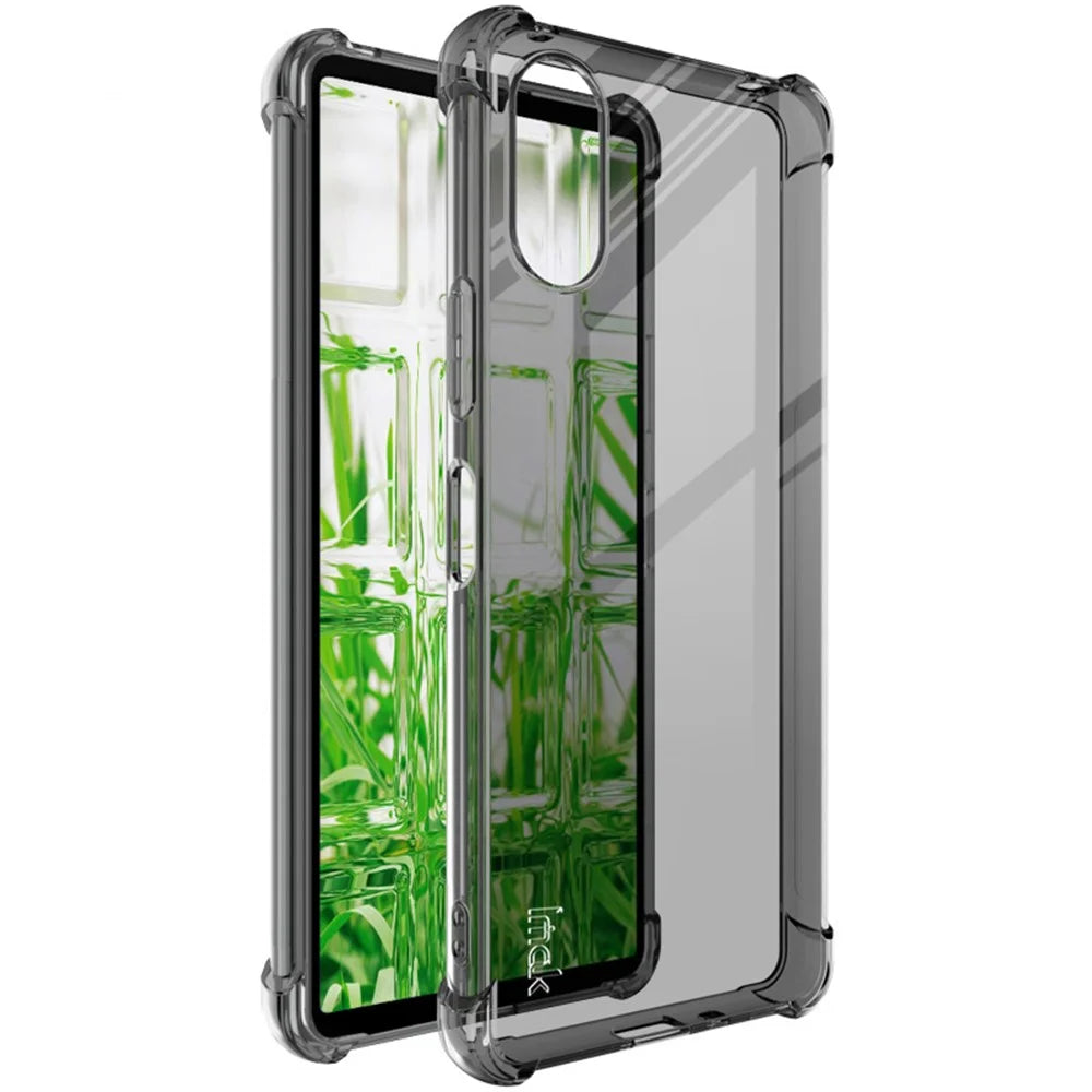 IMAK For Sony Xperia 10 VI Case Drop-Proof Corner Protection TPU Phone Cover - Transparent Black - 1