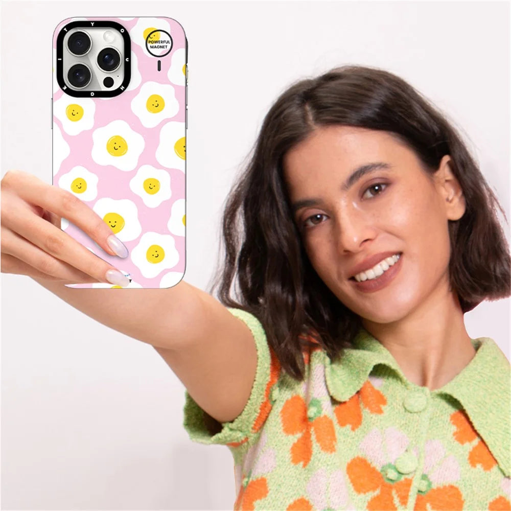 YOUNGKIT Mousse Series For iPhone 13 Pro Max Case IMD PC+TPU Magnetic Phone Cover - MUScx003-Poached Egg - 7