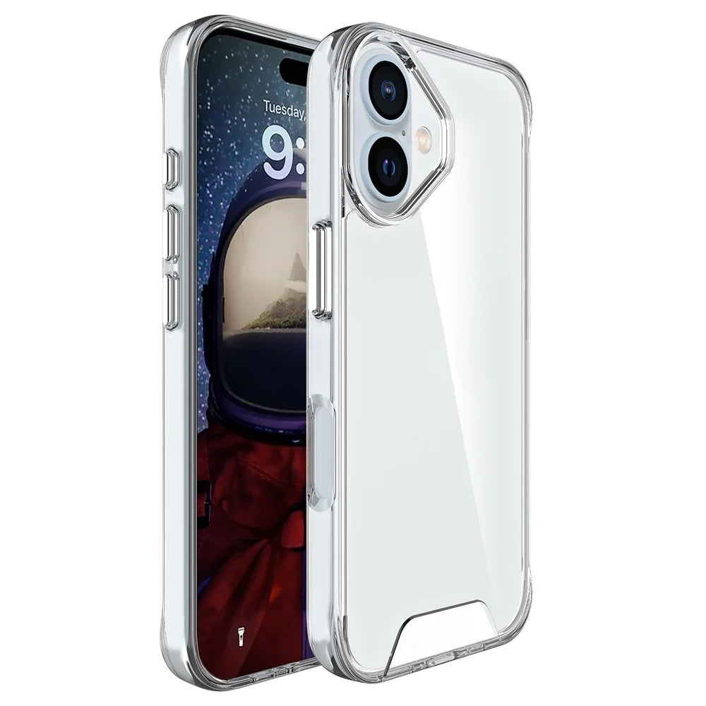 Space Series For iPhone 16 Plus Case TPU Frame Clear PC Back Phone Cover - 1