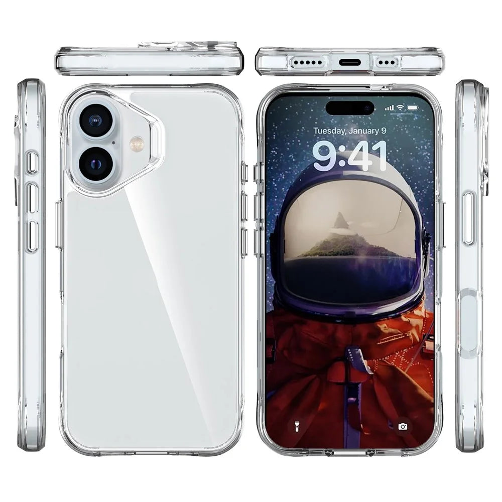 For iPhone 16 Case PC+TPU Drop-Proof Transparent Phone Cover - 3
