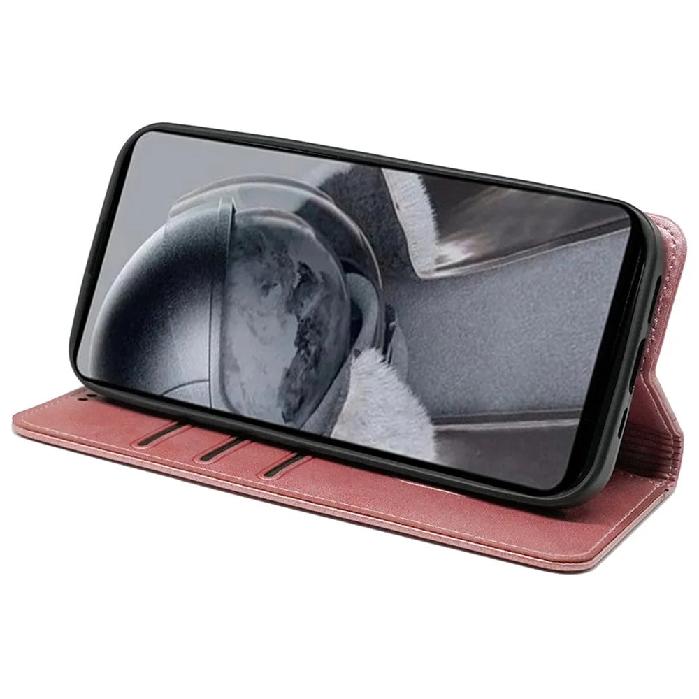 For Samsung Galaxy A54 5G Case PU Leather Wallet Phone Cover Magnetic Closing - Rose Gold - 3