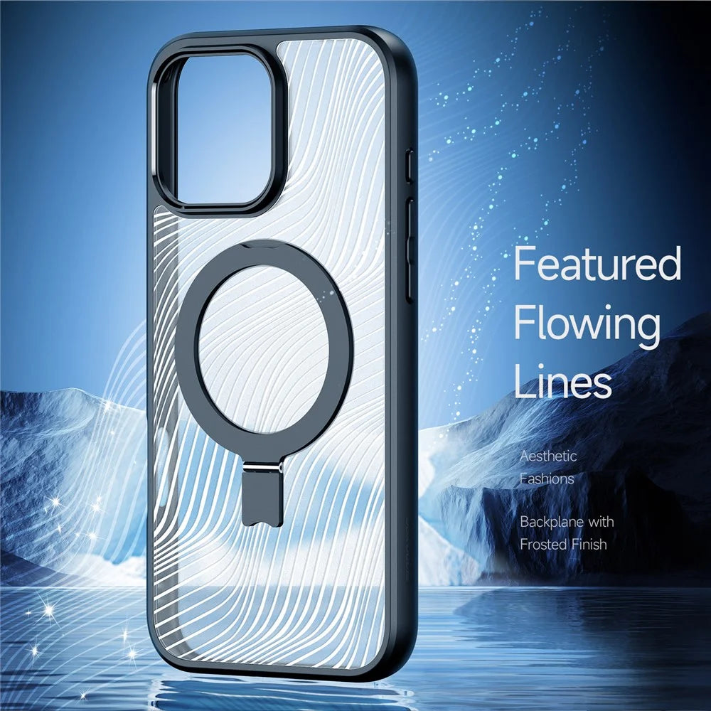 DUX DUCIS Aimo Series for iPhone 16 Pro Max Case Magnetic Kickstand TPU+PC Phone Cover (REACH Certification) - Black - 6