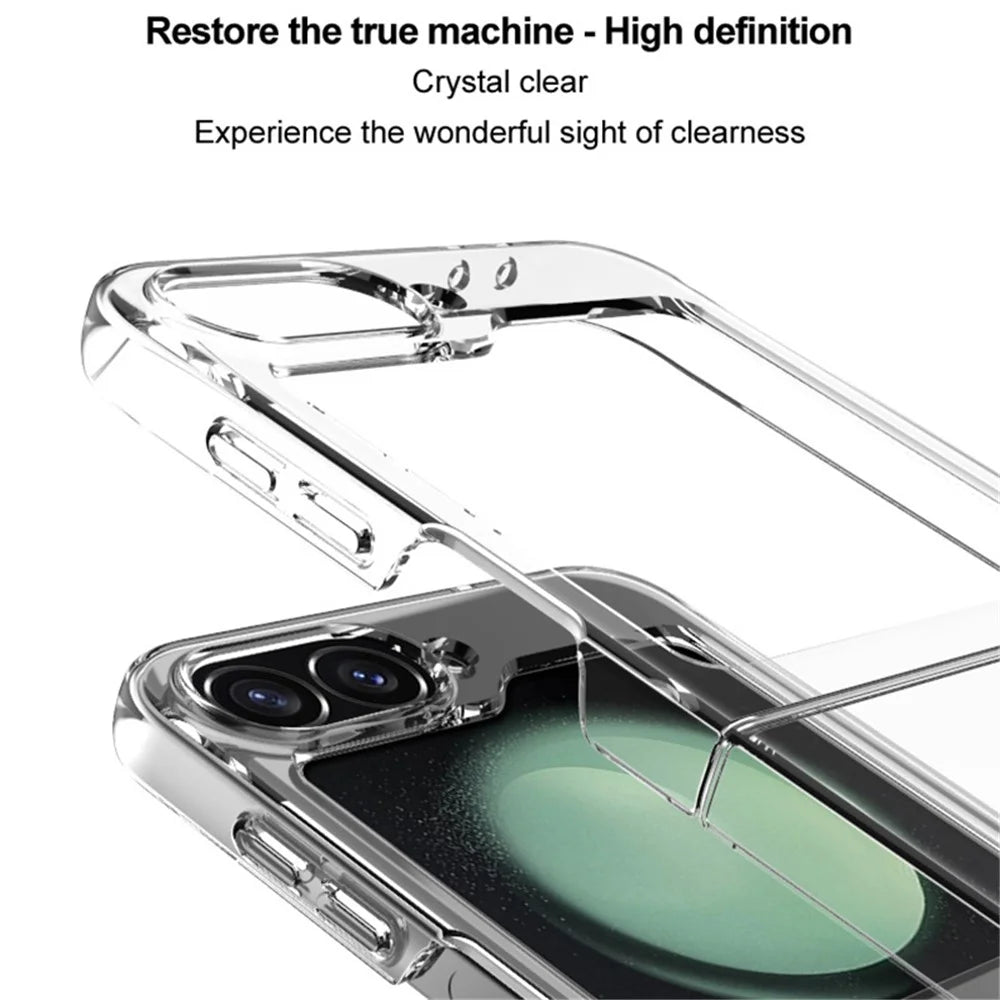 IMAK Crystal Case II Pro for Samsung Galaxy Z Flip7 FE 5G / Z Flip6 5G Clear Case Two-Piece PC Phone Cover (Upper Cover+Lower Cover) - 6
