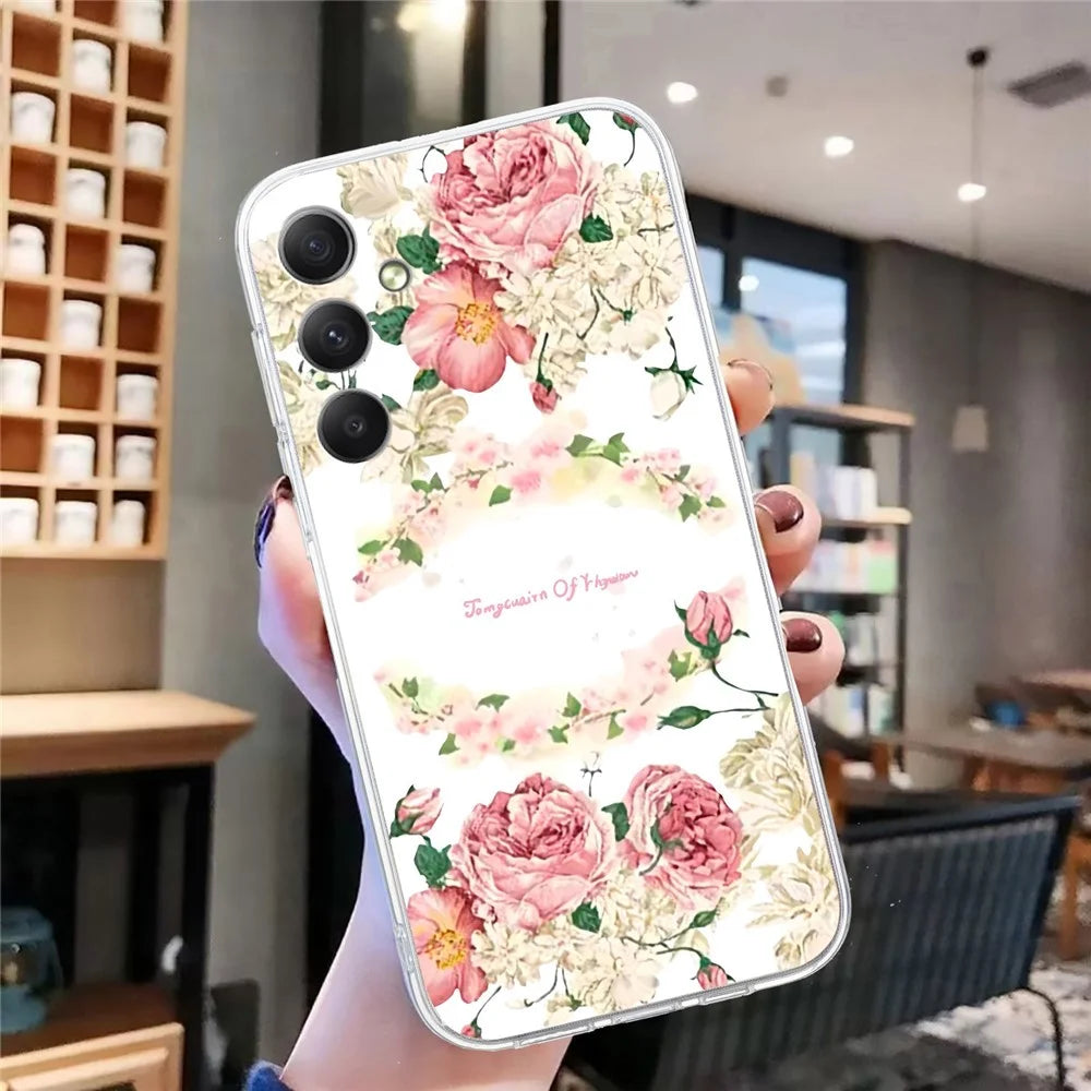 For Samsung Galaxy A34 5G Case Pattern Print Scratch-Proof TPU Phone Cover - Rose - 7