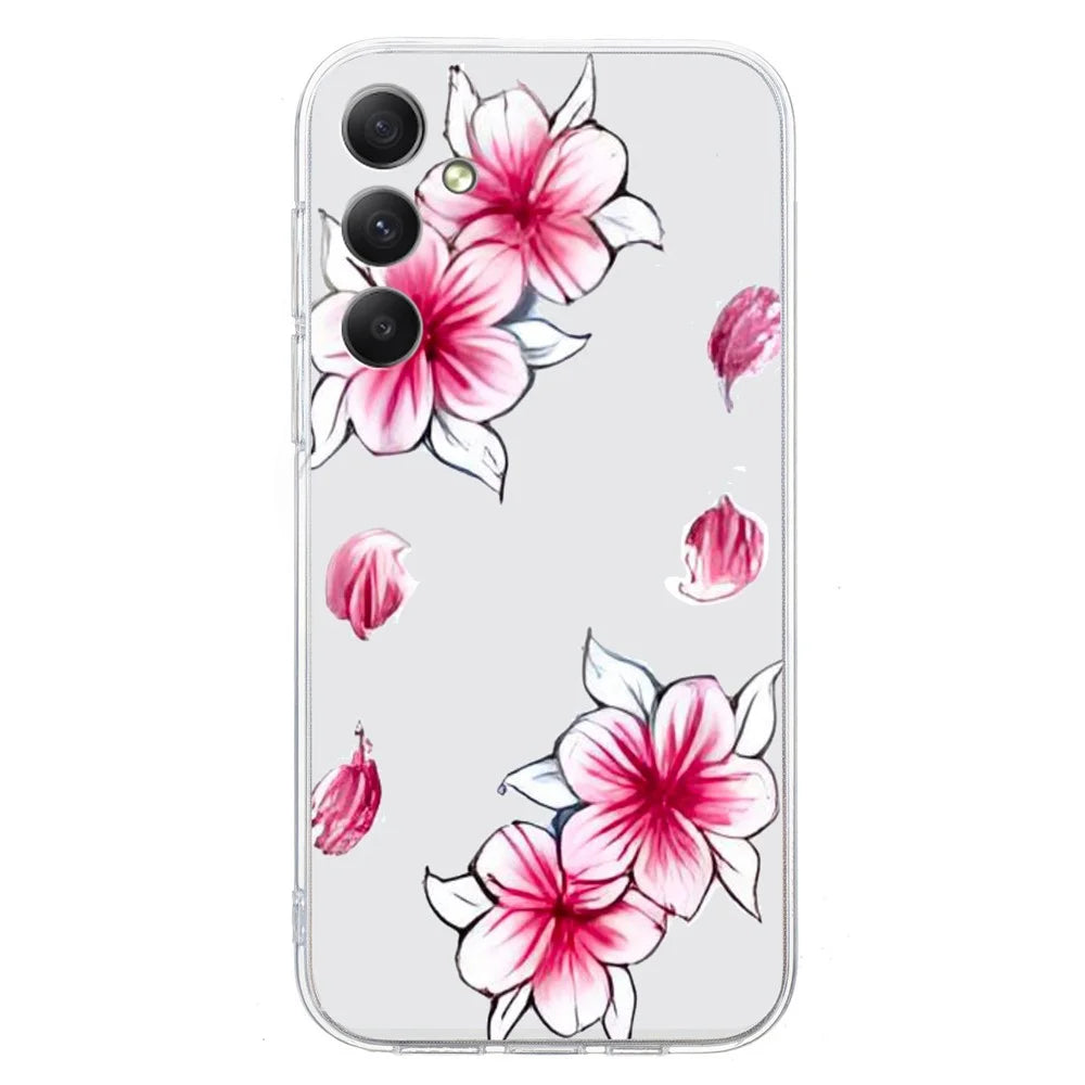 For Samsung Galaxy A55 5G Case Pattern Printing Phone TPU Cover Clear Edge - Cherry Blossom - 2