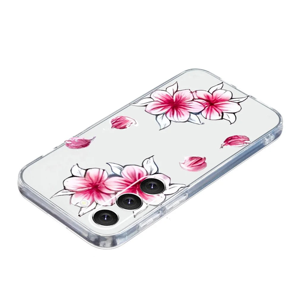 For Samsung Galaxy S23+ Shockproof Case Pattern Printing TPU Phone Cover - Cherry Blossom - 4
