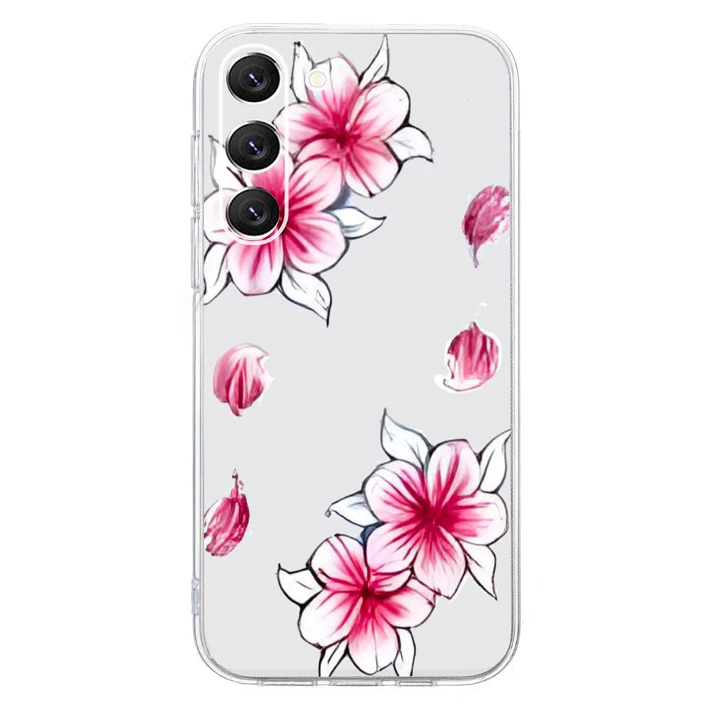 For Samsung Galaxy S23 TPU Case Pattern Printed Phone Protective Cover - Cherry Blossom - 2