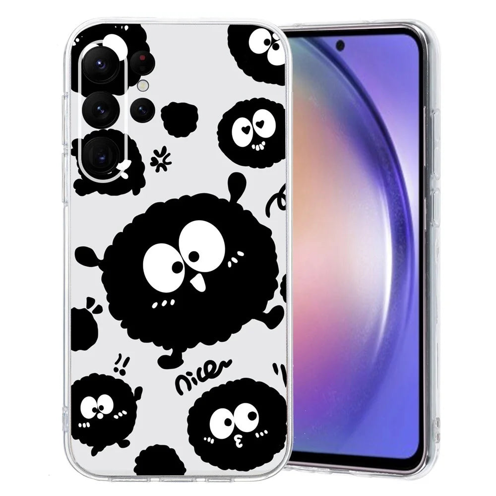 For Samsung Galaxy S24 Ultra Case Anti-Drop TPU Phone Cover Pattern Printing - Black Briquette - 1