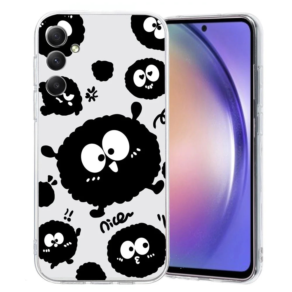 For Samsung Galaxy S24 FE Case Soft TPU Pattern Printing Slim Phone Cover - Black Briquette - 1