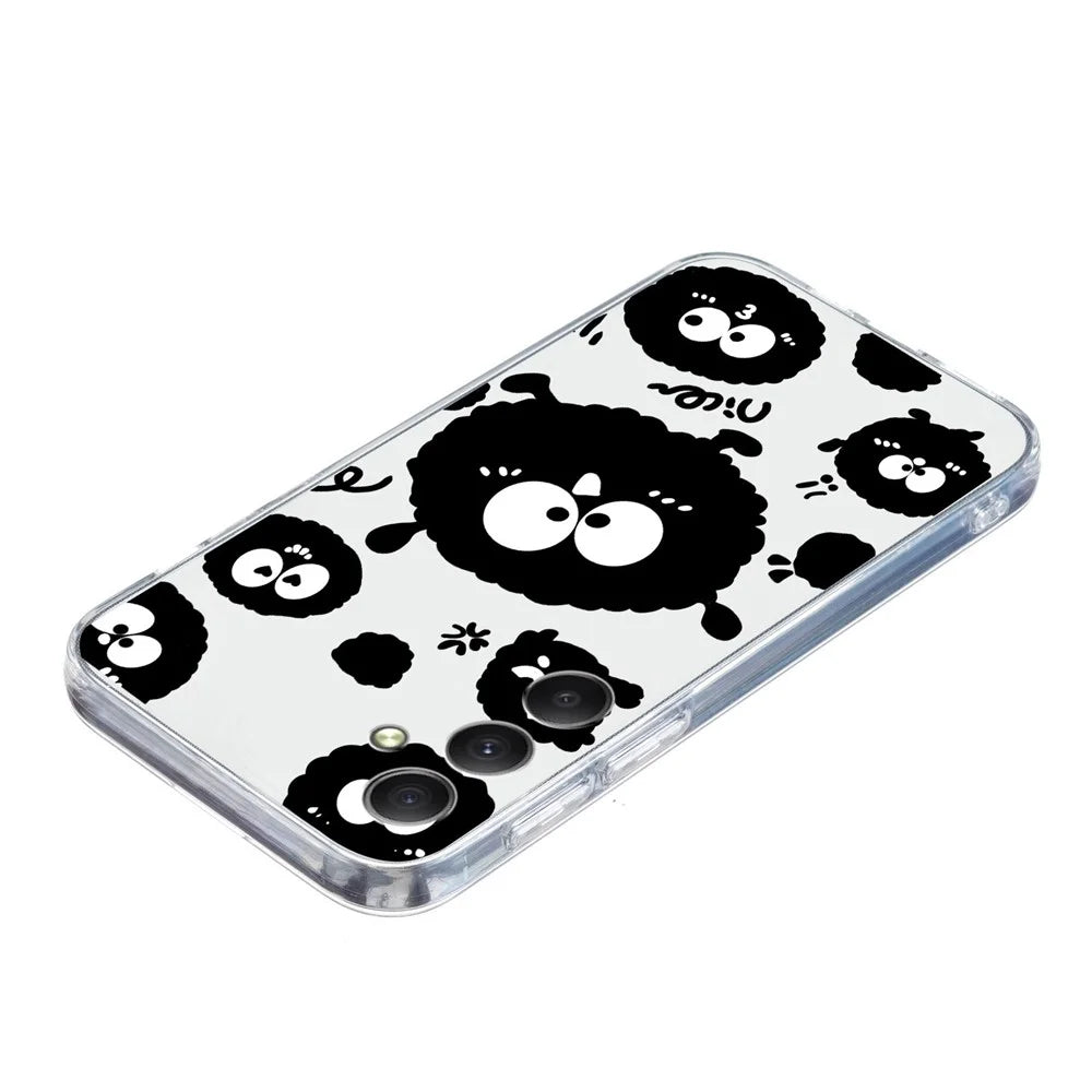 For Samsung Galaxy A24 4G (162.1 X 77.6 X 8.3mm) TPU Phone Case Pattern Printing - Black Briquette - 4