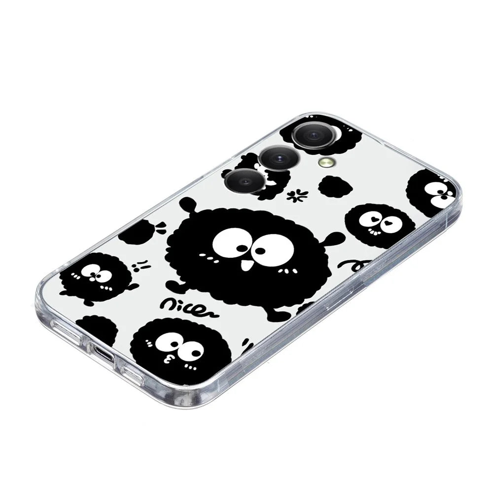 For Samsung Galaxy A24 4G (162.1 X 77.6 X 8.3mm) TPU Phone Case Pattern Printing - Black Briquette - 5