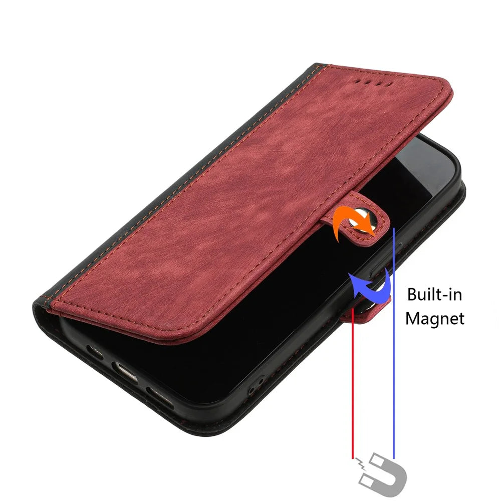 YX0020 For Sony Xperia 1 VI Case Phone Leather Cover with Wallet Stand - Red - 5