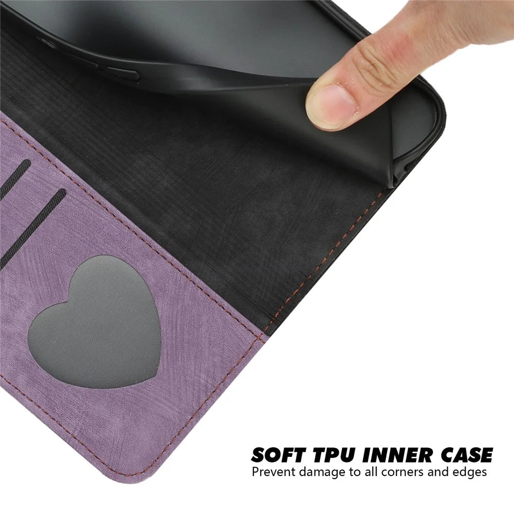 YX0020 For Realme Note 60x 4G / C63 4G / C61 4G Case Leather Phone Cover Wallet Card Slots - Purple - 4