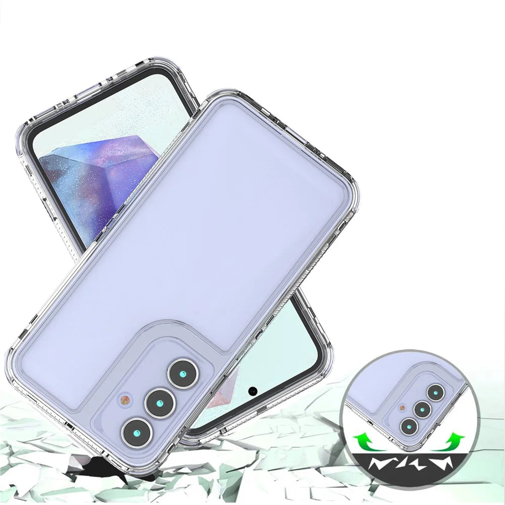 For Samsung Galaxy A55 5G Case Acrylic+TPU Phone Cover HD Transparent - 4