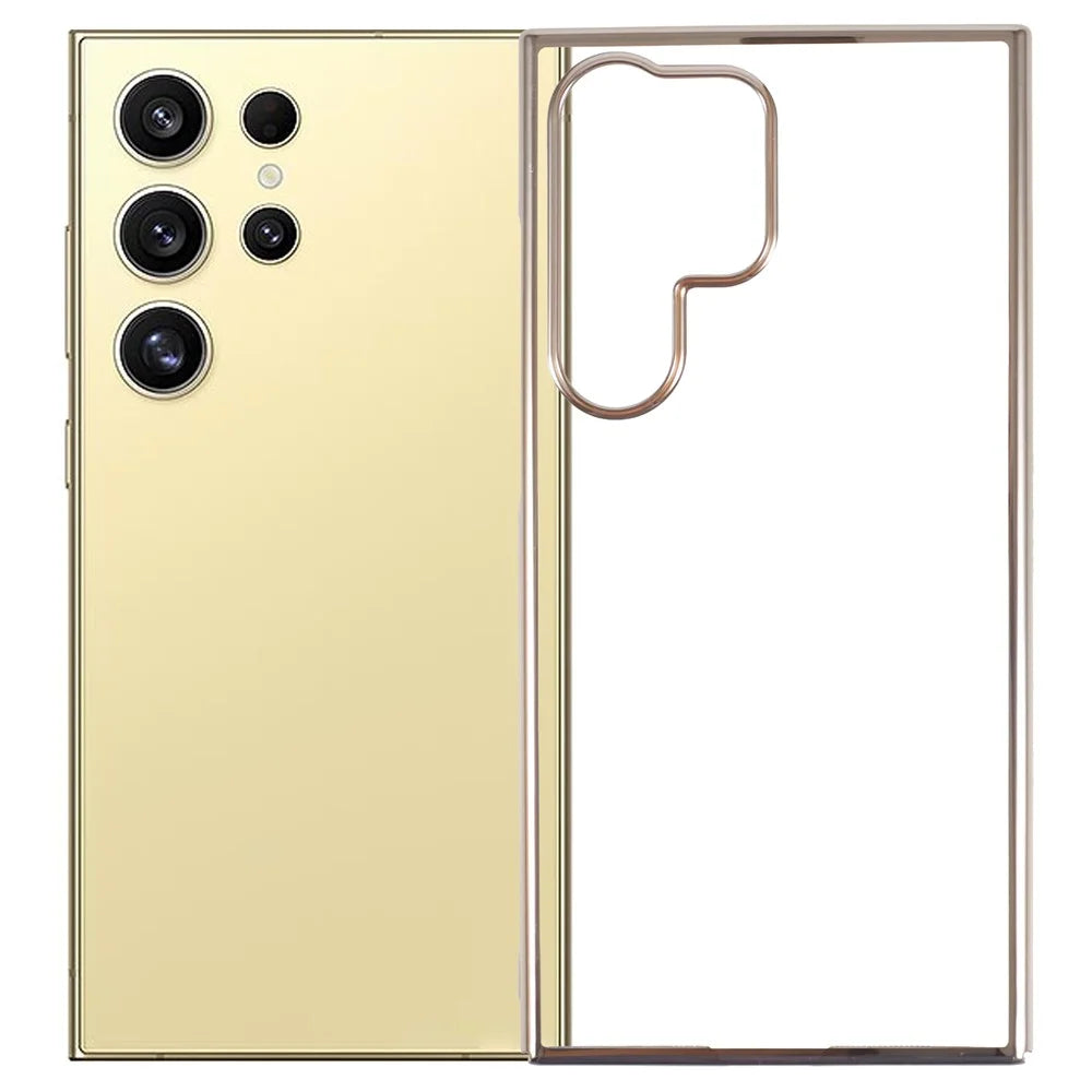 X-LEVEL For Samsung Galaxy S23 Ultra Case Anti-Scratch Hard PC Transparent Phone Cover - Gold - 1
