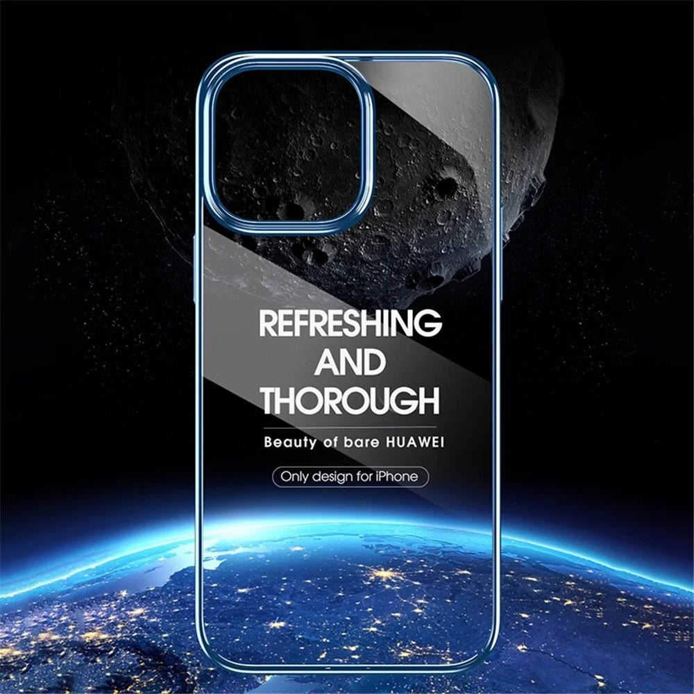 X-LEVEL For iPhone 15 Case Electroplating Frame Hard PC  Shockproof Phone Cover - Blue - 2