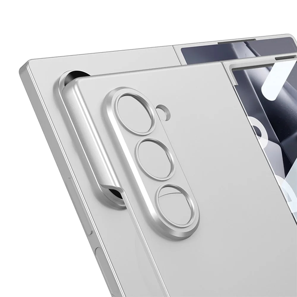GKK For Samsung Galaxy Z Fold6 5G Case Super Slim PC Phone Cover with Screen Protector - Silver - 2