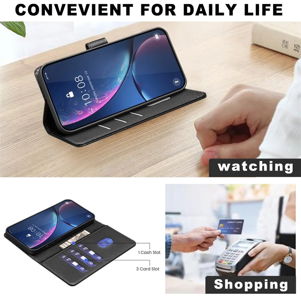BINFEN COLOR BF32 For iPhone 14 Pro Case RFID Blocking Leather Drop-Proof Phone Cover - Black - 3
