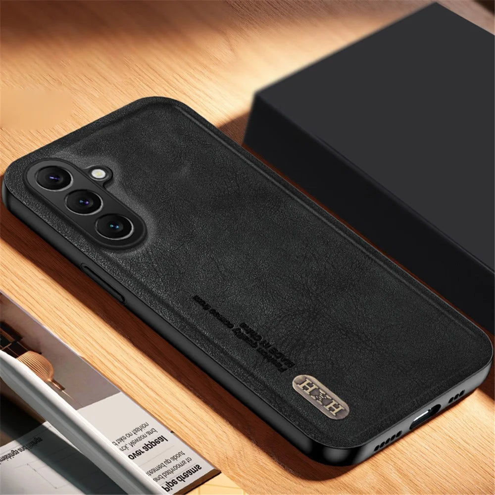For Samsung Galaxy M34 5G / F34 5G Case Matte Texture TPU+Leather Phone Cover Non-Slip Shockproof - Black - 2