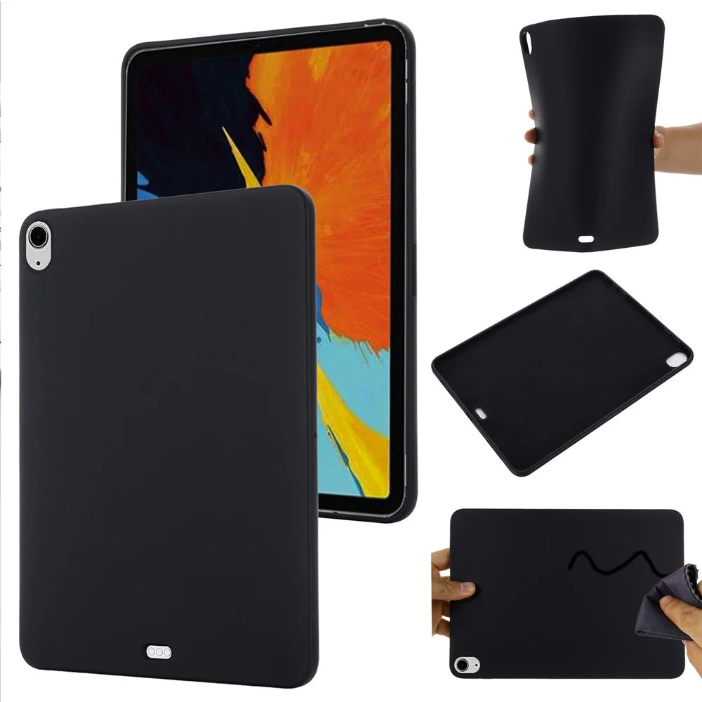 For iPad Air 13 (2026) / (2025) / (2024) Case Liquid Silicone Scratch Resistant Tablet Cover - Black - 1