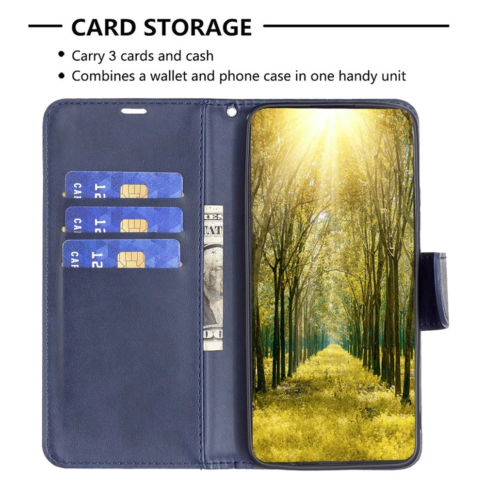 For Samsung Galaxy S24 FE Case Shockproof Leather Stand Wallet Mobile Phone Cover - Blue - 3