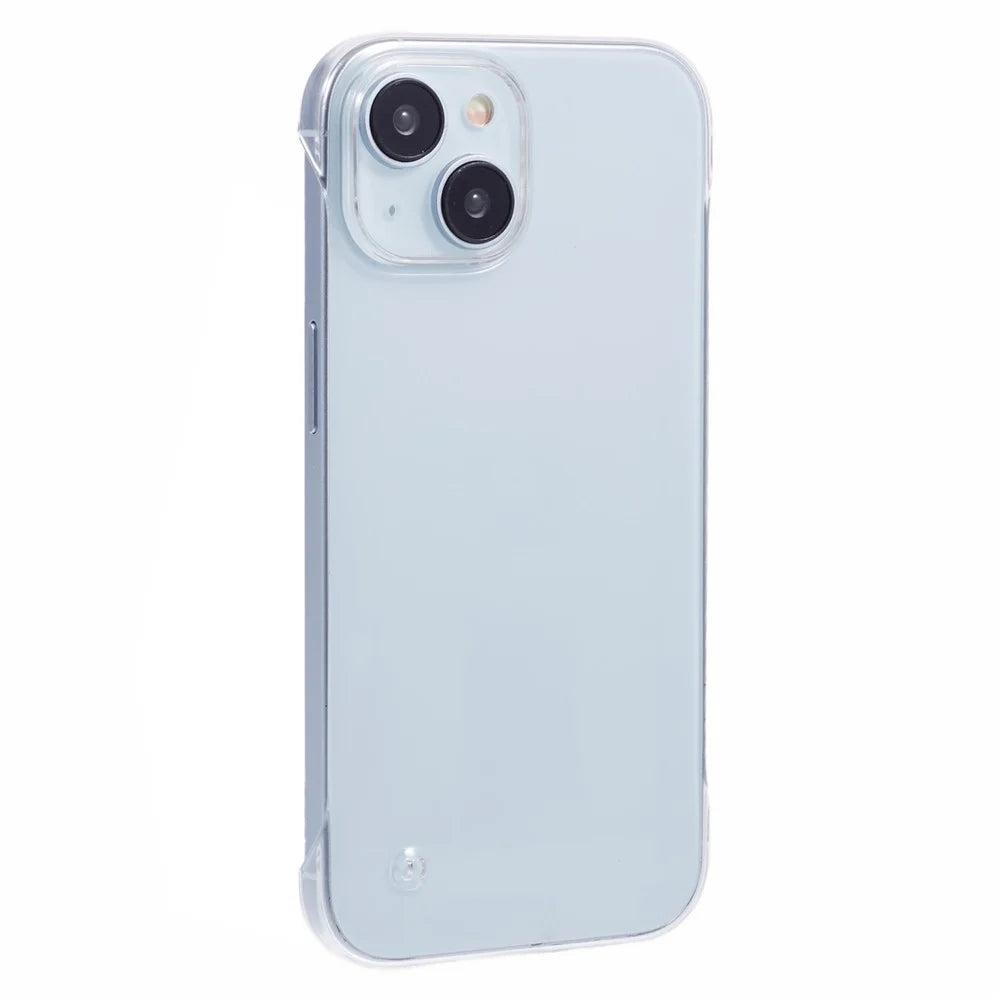 For iPhone 14 Plus Borderless Case Clear Hard PC Phone Cover - 1