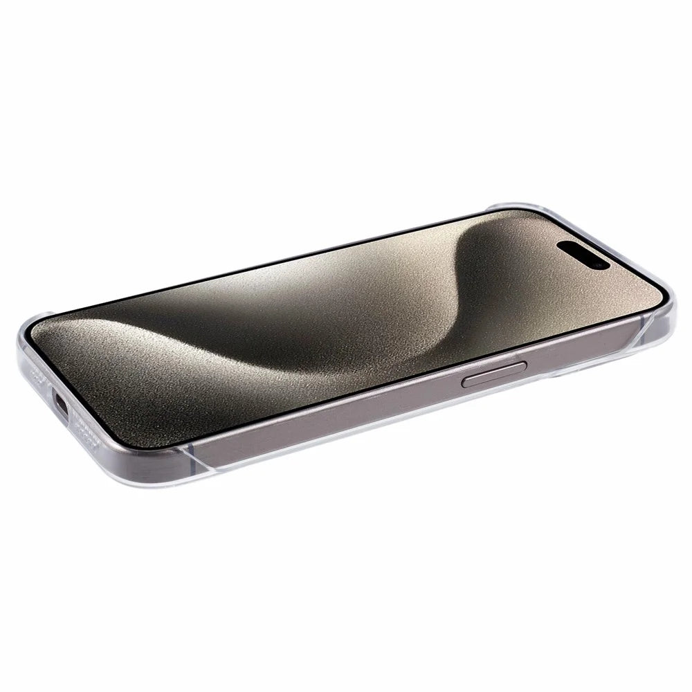 For iPhone 15 Pro Max Case Clear Back Design Hard PC Frameless Phone Cover - 5