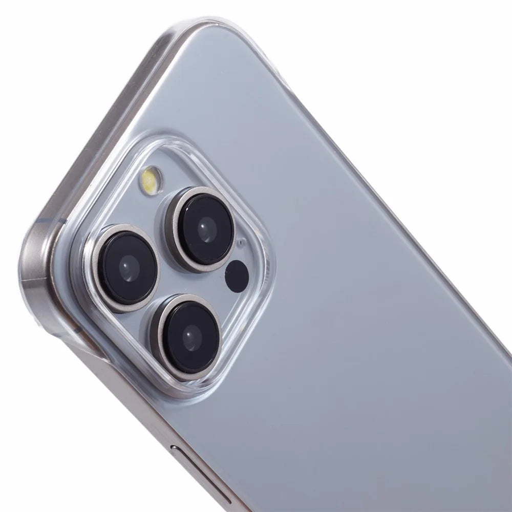 For iPhone 15 Pro Max Case Clear Back Design Hard PC Frameless Phone Cover - 6