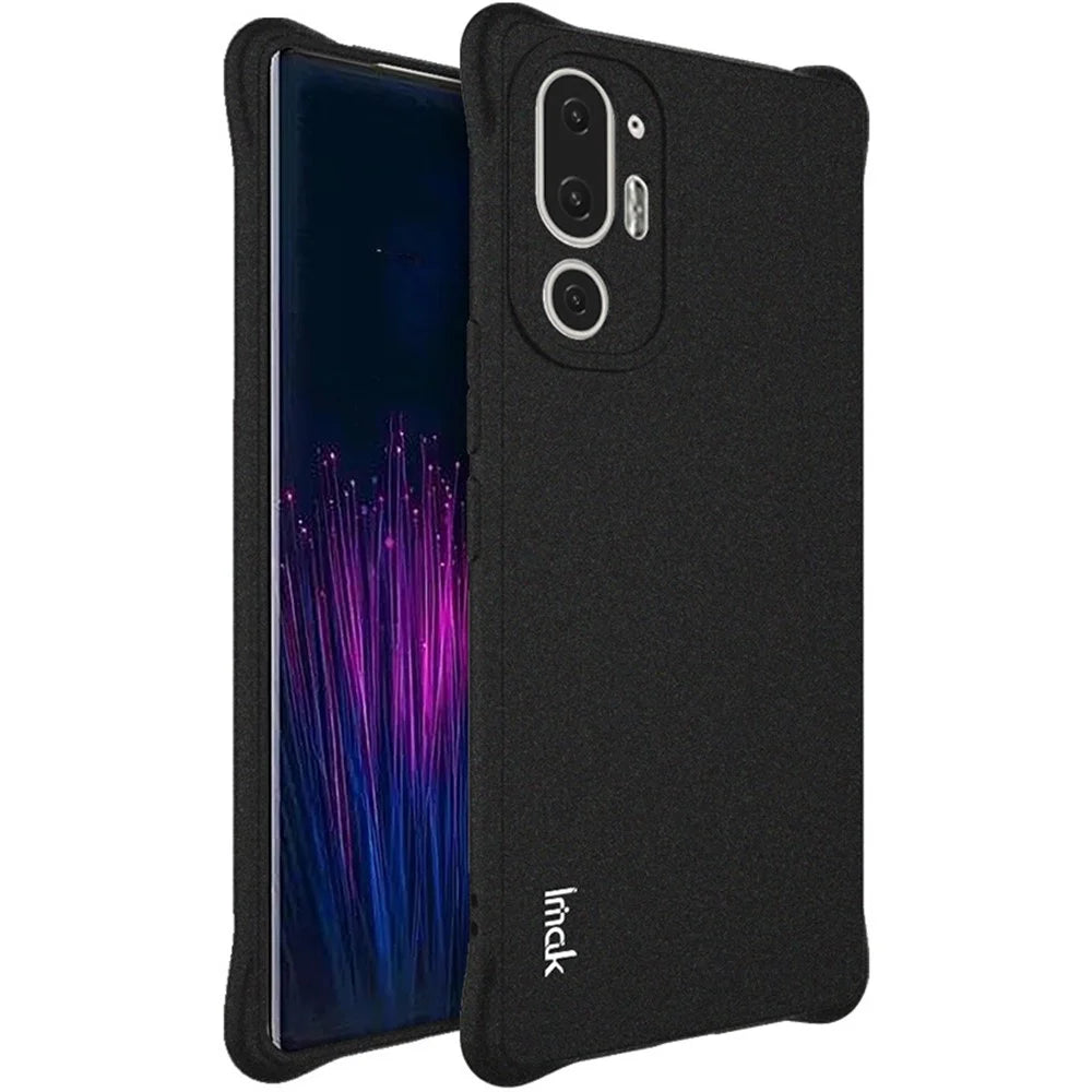 IMAK For HTC U24 Pro 5G Case Four Corners Airbag Soft TPU Phone Cover - Black - 1