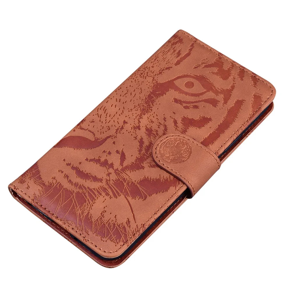 For TECNO Pova 6 5G / 6 Pro 5G Wallet Case Tiger Imprint Leather Stand Phone Cover - Brown - 4