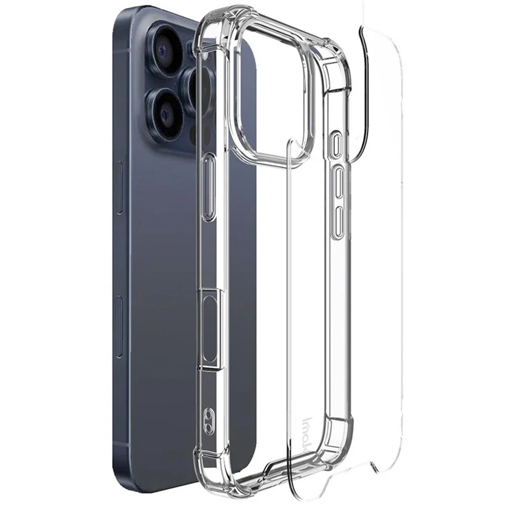 IMAK For iPhone 16 Pro Max Case Airbag Corners PC+TPU Clear Phone Cover - 5