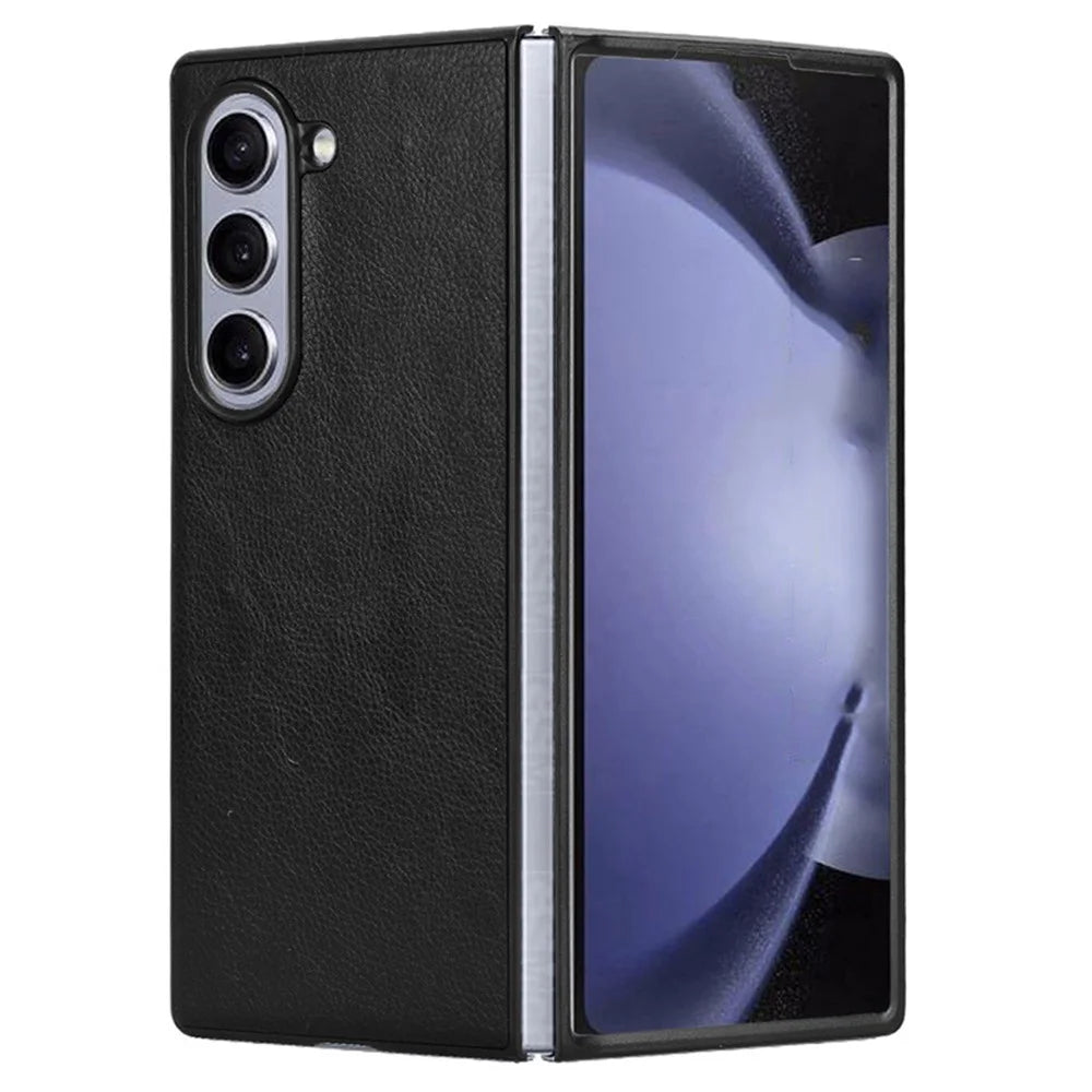 For Samsung Galaxy Z Fold6 5G Case Litchi Texture PU Leather + PC Phone Cover - Black - 3